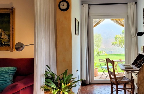 Orgiva Apartment | Sustainable Comfort Studio Apartment in Nature Calm Views huge Garden Salt Pool